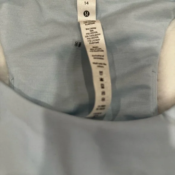 Lululemon Athletica Sky Blue Tank Top with built in bra - Picture 2 of 5